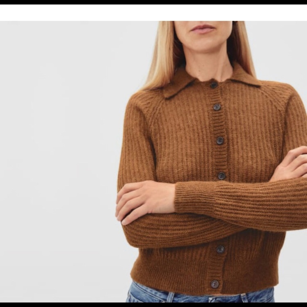 NWOT Everlane Alpaca collared Cardigan sz Sm